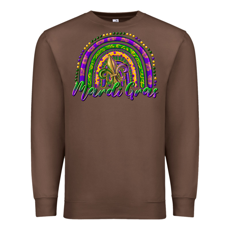 Mardi Gras Rainbow And Fleur De Lis Premium Sweatshirt by RanaPortraitStore | Teevron
