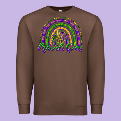 Mardi Gras Rainbow And Fleur De Lis Premium Sweatshirt Designed By Ranaportraitstore