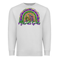 Dove Grey mardi gras rainbow and fleur de lis Premium Sweatshirt - RanaPortraitStore