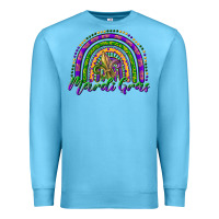 Ocean Blue mardi gras rainbow and fleur de lis Premium Sweatshirt - RanaPortraitStore