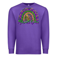 Purple mardi gras rainbow and fleur de lis Premium Sweatshirt - RanaPortraitStore