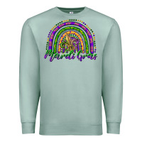 Seafoam mardi gras rainbow and fleur de lis Premium Sweatshirt - RanaPortraitStore