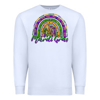 White mardi gras rainbow and fleur de lis Premium Sweatshirt - RanaPortraitStore