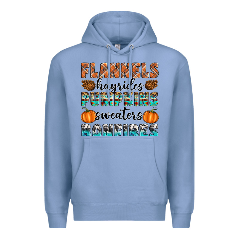 Flannels Hayrides Pumpkins Sweaters Bonfires Premium Hoodie by Artiststas | Teevron