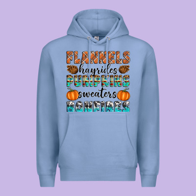 Flannels Hayrides Pumpkins Sweaters Bonfires Premium Hoodie Designed By Artiststas