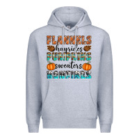 Heather Grey Flannels Hayrides Pumpkins Sweaters Bonfires Premium Hoodie - Artiststas