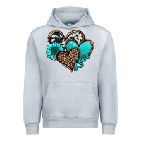 Heather Grey love turquoise hearts Urban Hoodie - Jasminsmagicworld