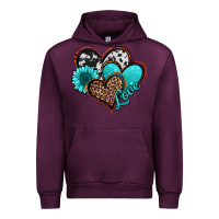 Mauve Wine love turquoise hearts Urban Hoodie - Jasminsmagicworld