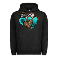 Pigment Black love turquoise hearts Urban Hoodie - Jasminsmagicworld