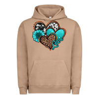 Pigment Burro love turquoise hearts Urban Hoodie - Jasminsmagicworld