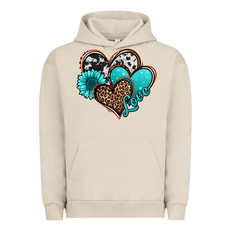 Love Turquoise Hearts Urban Hoodie by Jasminsmagicworld | Teevron