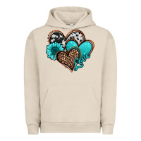 Pigment French Oak love turquoise hearts Urban Hoodie - Jasminsmagicworld