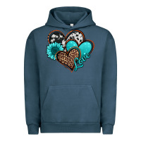 Pigment Midnight Navy love turquoise hearts Urban Hoodie - Jasminsmagicworld