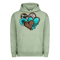 Pigment Oil Green love turquoise hearts Urban Hoodie - Jasminsmagicworld