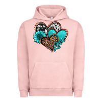 Pigment Salmon love turquoise hearts Urban Hoodie - Jasminsmagicworld