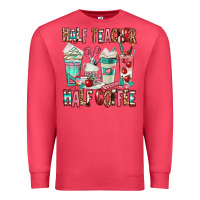 Cardinal half teacher half coffee Premium Sweatshirt - texasbilliewilder