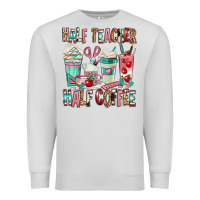 Dove Grey half teacher half coffee Premium Sweatshirt - texasbilliewilder