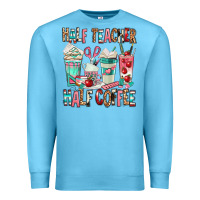 Ocean Blue half teacher half coffee Premium Sweatshirt - texasbilliewilder
