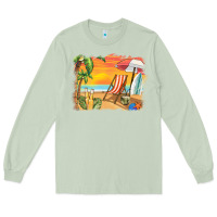Matcha sunset beach background Long Sleeve Tee - BarkalooDesign