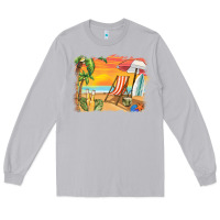 Moon Dust sunset beach background Long Sleeve Tee - BarkalooDesign