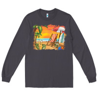 Smoke sunset beach background Long Sleeve Tee - BarkalooDesign
