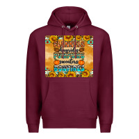 Burgundy Flannes Hayrides Sweaters Bonfires Premium Hoodie - Artiststas