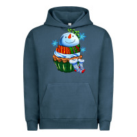 Pigment Midnight Navy snowman cupcake Urban Hoodie - AdoDesignShop