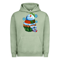 Pigment Oil Green snowman cupcake Urban Hoodie - AdoDesignShop