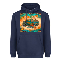 Navy Pumpkin farm Heavyweight Hoodie - RanaPortraitStore