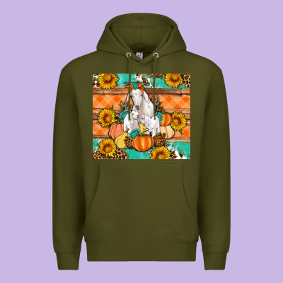 Goat Family Fall Pumpkins Gemstone Premium Hoodie Designed By Artiststas