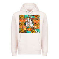 Pale Pink Goat family fall pumpkins gemstone Premium Hoodie - Artiststas