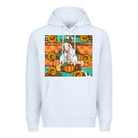 White Goat family fall pumpkins gemstone Premium Hoodie - Artiststas