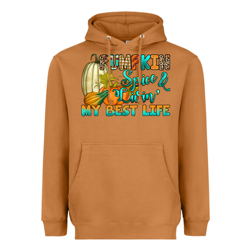 Pumpkin Spice And Livin' My Best Life Heavyweight Hoodie by RanaPortraitStore | Teevron