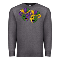 Charcoal Heather mardi gras mask Premium Sweatshirt - RanaPortraitStore