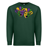 Sports Green mardi gras mask Premium Sweatshirt - RanaPortraitStore
