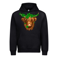 Black St. Patrick’s Day Long Hair Shaggy Cow Urban Hoodie - Jasminsmagicworld