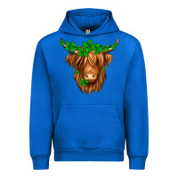 Cobalt St. Patrick’s Day Long Hair Shaggy Cow Urban Hoodie - Jasminsmagicworld