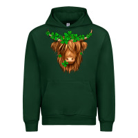 Forest Green St. Patrick’s Day Long Hair Shaggy Cow Urban Hoodie - Jasminsmagicworld