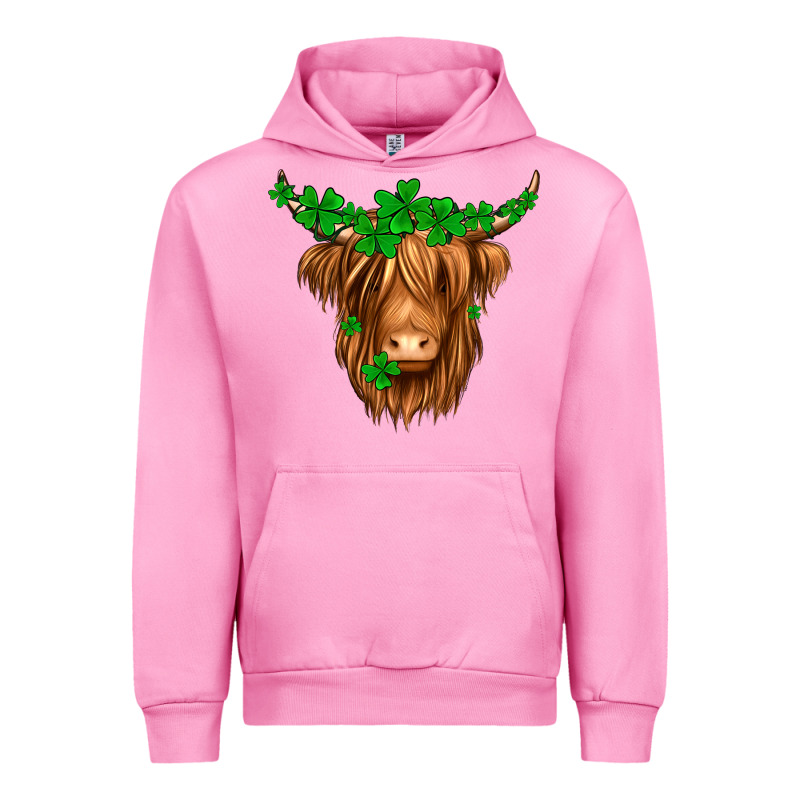 St. Patrick’s Day Long Hair Shaggy Cow Urban Hoodie by Jasminsmagicworld | Teevron
