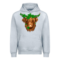 Heather Grey St. Patrick’s Day Long Hair Shaggy Cow Urban Hoodie - Jasminsmagicworld