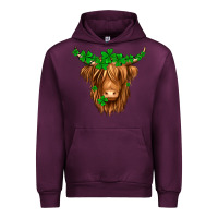 Mauve Wine St. Patrick’s Day Long Hair Shaggy Cow Urban Hoodie - Jasminsmagicworld
