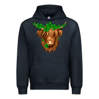 Navy St. Patrick’s Day Long Hair Shaggy Cow Urban Hoodie - Jasminsmagicworld