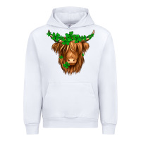 White St. Patrick’s Day Long Hair Shaggy Cow Urban Hoodie - Jasminsmagicworld