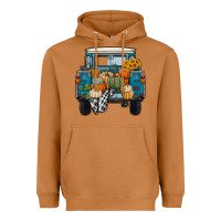 Meerkat Fall Pumpkin Farm Truck Heavyweight Hoodie - RanaPortraitStore