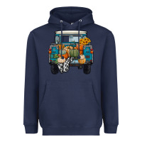 Navy Fall Pumpkin Farm Truck Heavyweight Hoodie - RanaPortraitStore