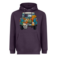 Plum Fall Pumpkin Farm Truck Heavyweight Hoodie - RanaPortraitStore