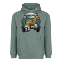 Sage Fall Pumpkin Farm Truck Heavyweight Hoodie - RanaPortraitStore