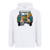 White Fall Pumpkin Farm Truck Heavyweight Hoodie - RanaPortraitStore