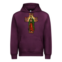 Mauve Wine our lady of Guadalupe cross Urban Hoodie - JahusDesignShop