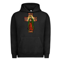 Pigment Black our lady of Guadalupe cross Urban Hoodie - JahusDesignShop